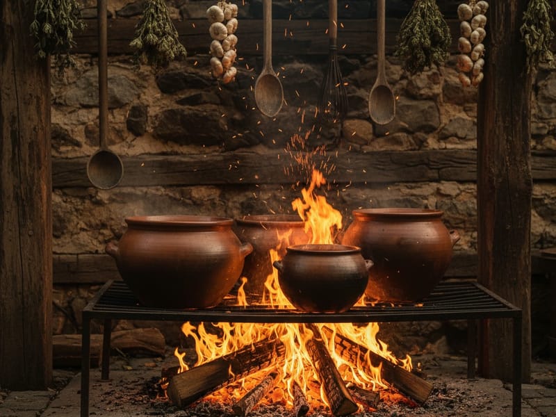 Traditional wood fire cooking at Annapurna Lunch Home